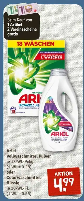 nahkauf Ariel vollwaschmittel pulver oder colorwaschmittel flüssig Angebot