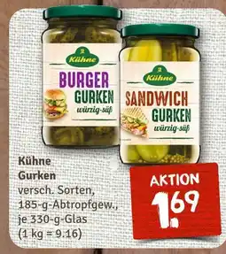 nahkauf Kühne burger gurken oder sandwich gurken Angebot