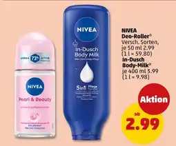 PENNY Nivea deo-roller oder in-dusch body-milk Angebot