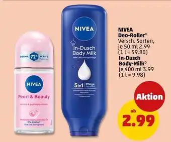 PENNY Nivea deo-roller oder in-dusch body-milk Angebot