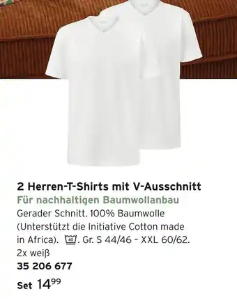 Tchibo 2 herren-t-shirts mit v-ausschnitt Angebot