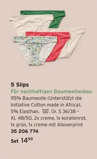 Tchibo 5 slips Angebot