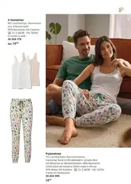 Tchibo 2 hemdchen oder pyjamahose Angebot