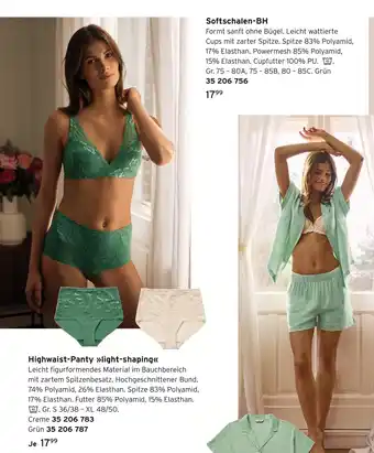 Tchibo Softschalen-bh oder highwaist-panty light-shaping Angebot