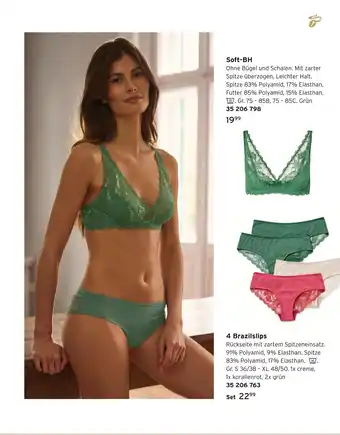 Tchibo Soft-bh oder 4 brazilslips Angebot