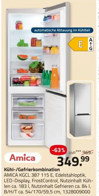 ROLLER Amica kühl-/gefrierkombination Angebot
