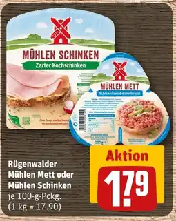 REWE Rügenwalder mühlen mett oder mühlen schinken Angebot