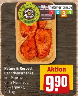 REWE Nature & respect hähnchenschenkel Angebot