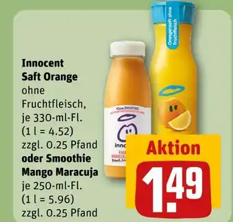REWE Innocent saft orange oder smoothie mango maracuja Angebot