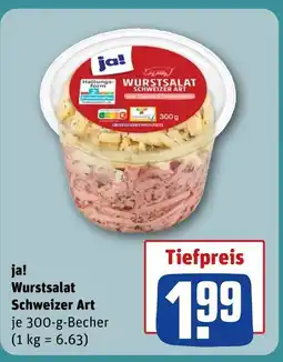 REWE Ja! wurstsalat schweizer art Angebot