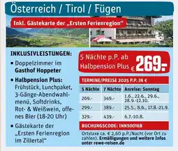 REWE Gasthof hoppeter 5 nächte p.p. ab halbpension plus Angebot