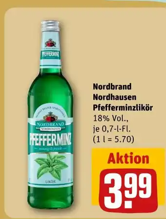 REWE Nordbrand nordhausen pfefferminzlikör Angebot
