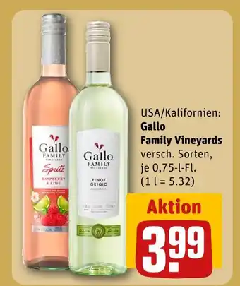 REWE Gallo family vineyards raspberry & lime oder pinot grigio Angebot