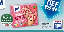 REWE Ja! vanille erdbeer hörnchen Angebot