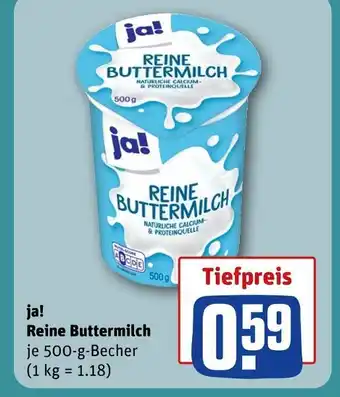 REWE Ja! reine buttermilch Angebot