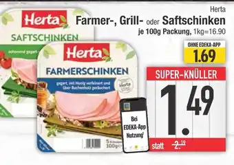 Edeka Herta farmer-, grill- oder saftschinken Angebot