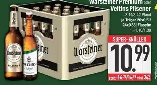 Edeka Warsteiner warsteiner premium oder veltins pilsener Angebot