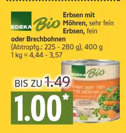 Marktkauf Edeka bio erbsen mit möhren, sehr fein Angebot