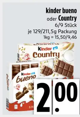 Edeka Kinder kinder bueno oder country Angebot