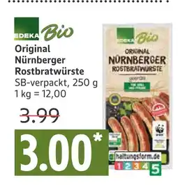 Marktkauf Edeka bio original nürnberger rostbratwürste Angebot