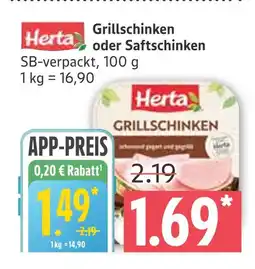 Marktkauf Herta grillschinken oder saftschinken Angebot
