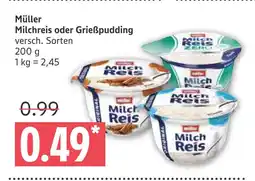 Marktkauf Müller milchreis oder grießpudding Angebot