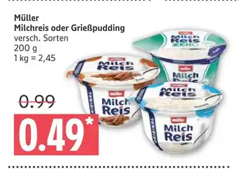 Marktkauf Müller milchreis oder grießpudding Angebot