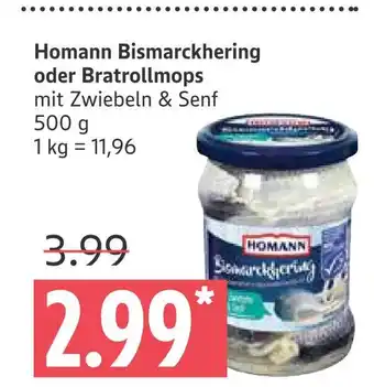 Marktkauf Homann homann bismarckhering oder bratrollmops Angebot
