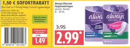 Marktkauf Always discreet hygieneeinlagen Angebot