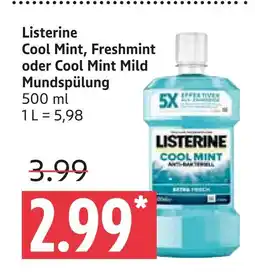 Marktkauf Listerine cool mint, freshmint oder cool mint mild mundspülung Angebot