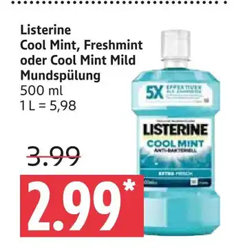 Marktkauf Listerine cool mint, freshmint oder cool mint mild mundspülung Angebot