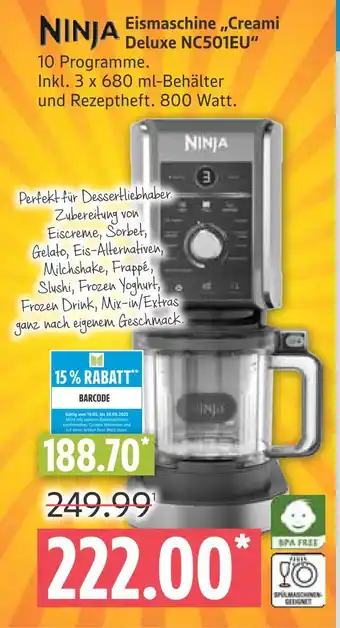 Marktkauf Ninja eismaschine creami deluxe nc501eu Angebot