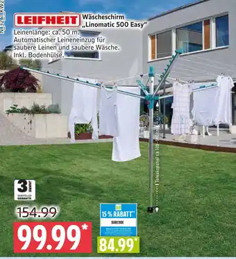 Marktkauf Leifheit wäscheschirm „linomatic 500 easy“ Angebot