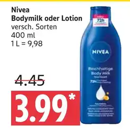 Marktkauf Nivea bodymilk Angebot
