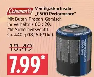 Marktkauf Coleman ventilgaskartusche „c500 performance“ Angebot