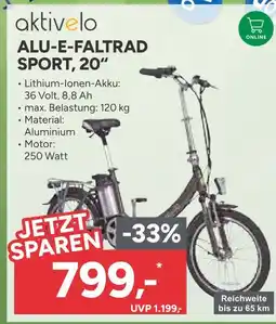 Marktkauf Aktiveo alu-e-faltrad sport, 20“ Angebot