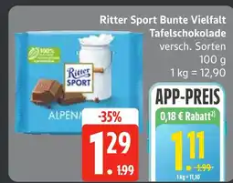 Edeka Ritter sport bunte vielfalt tafelschokolade Angebot