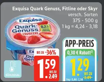 Edeka Exquisa quark genuss, fitline oder skyr Angebot
