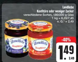 E-Center Landliebe konfitüre oder weniger zucker Angebot