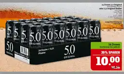 Marktkauf 5,0 original 24 dosen 5,0 original oder 2,5 original radler Angebot