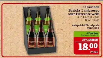 Marktkauf Basiola lambrusco oder frizzante weiß Angebot