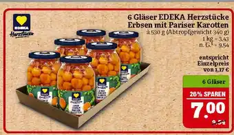Marktkauf Edeka herzstücke erbsen mit pariser karotten Angebot