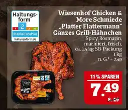 Marktkauf Wiesenhof chicken & more schmiede „platter flattermann“ ganzes grill-hähnchen Angebot