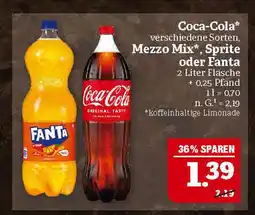 Marktkauf Coca-cola coca-cola verschiedene sorten, mezzo mix, sprite oder fanta Angebot