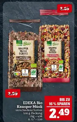 Marktkauf Edeka bio knusper müsli schoko Angebot