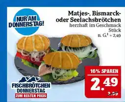 Marktkauf Matjes-, bismarck- oder seelachsbrötchen Angebot