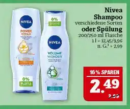 Marktkauf Nivea shampoo verschiedene sorten oder spülung Angebot