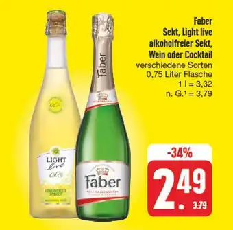 Edeka Faber sekt, light live alkoholfreier sekt, wein oder cocktail Angebot