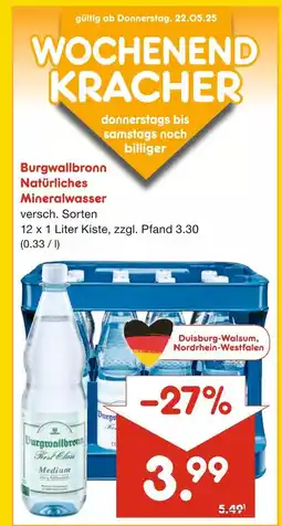 Netto Marken-Discount Burgwallbronn natürliches mineralwasser Angebot