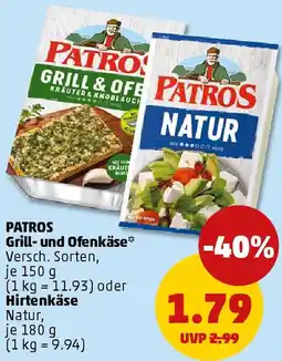 PENNY PATROS Grill- und Ofenkäse oder Hirtenkäse Angebot